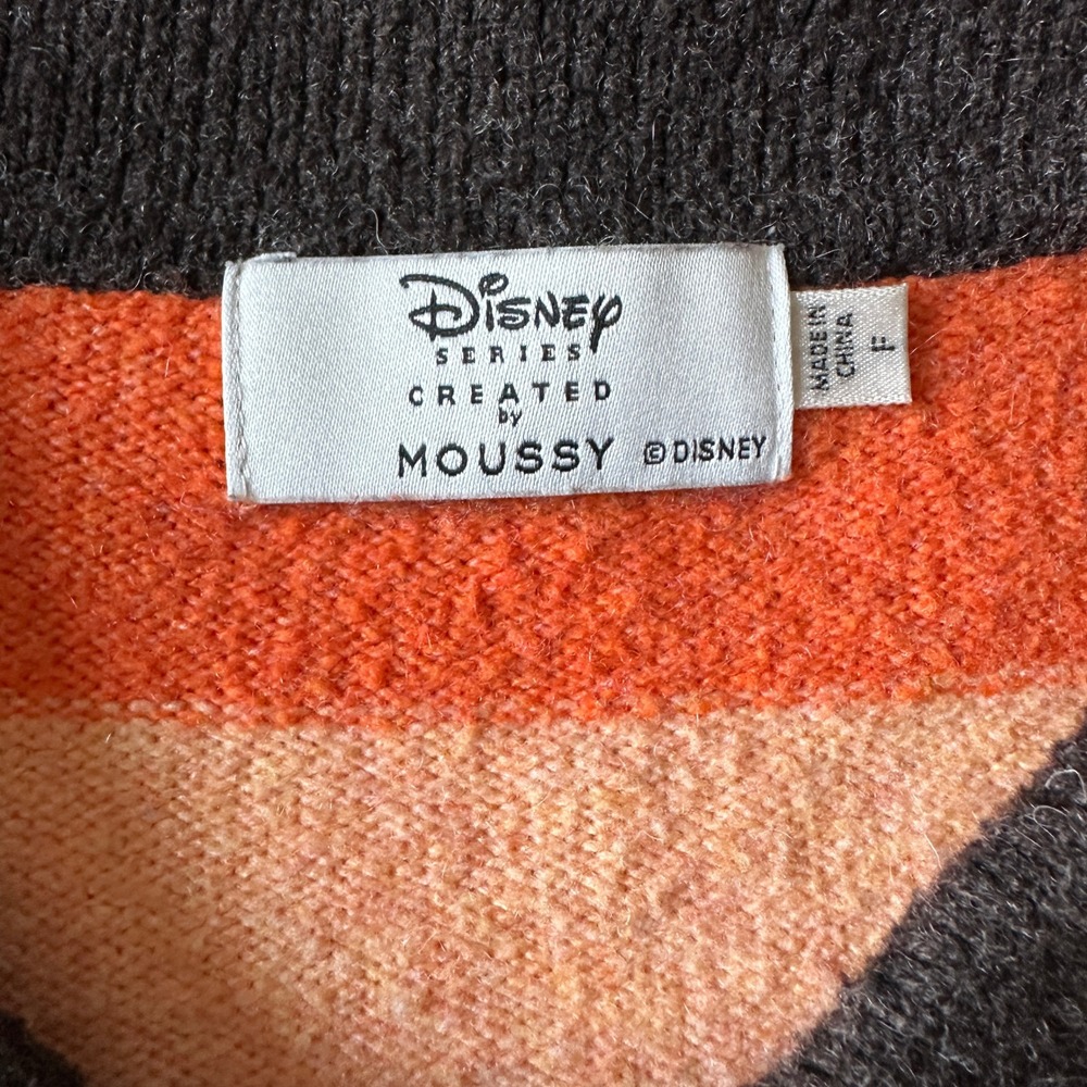 Moussy x Disney Series Mickey Minnie Striped Cropped Cardigan Sweater OS - Picture 6 of 7